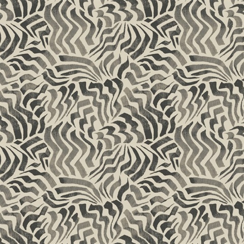 Zora Wave Charcoal Wallpaper